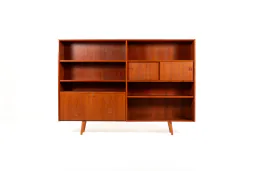Danish Mid-Century Teak Bookcase with Sliding Doors, 1960s