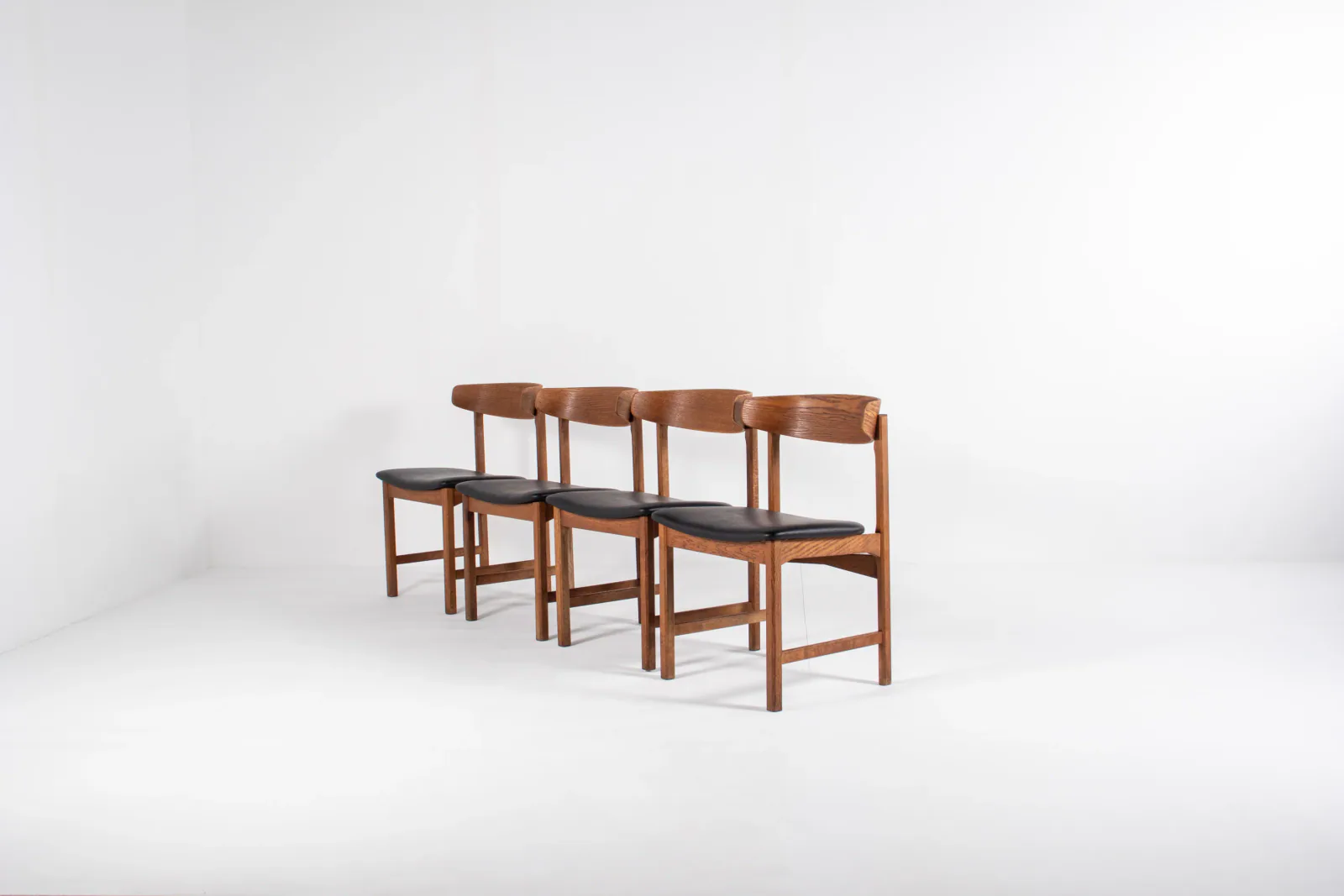 Set of 4 Danish Oak Dining Chairs, Mid-Century Modern, 1960s