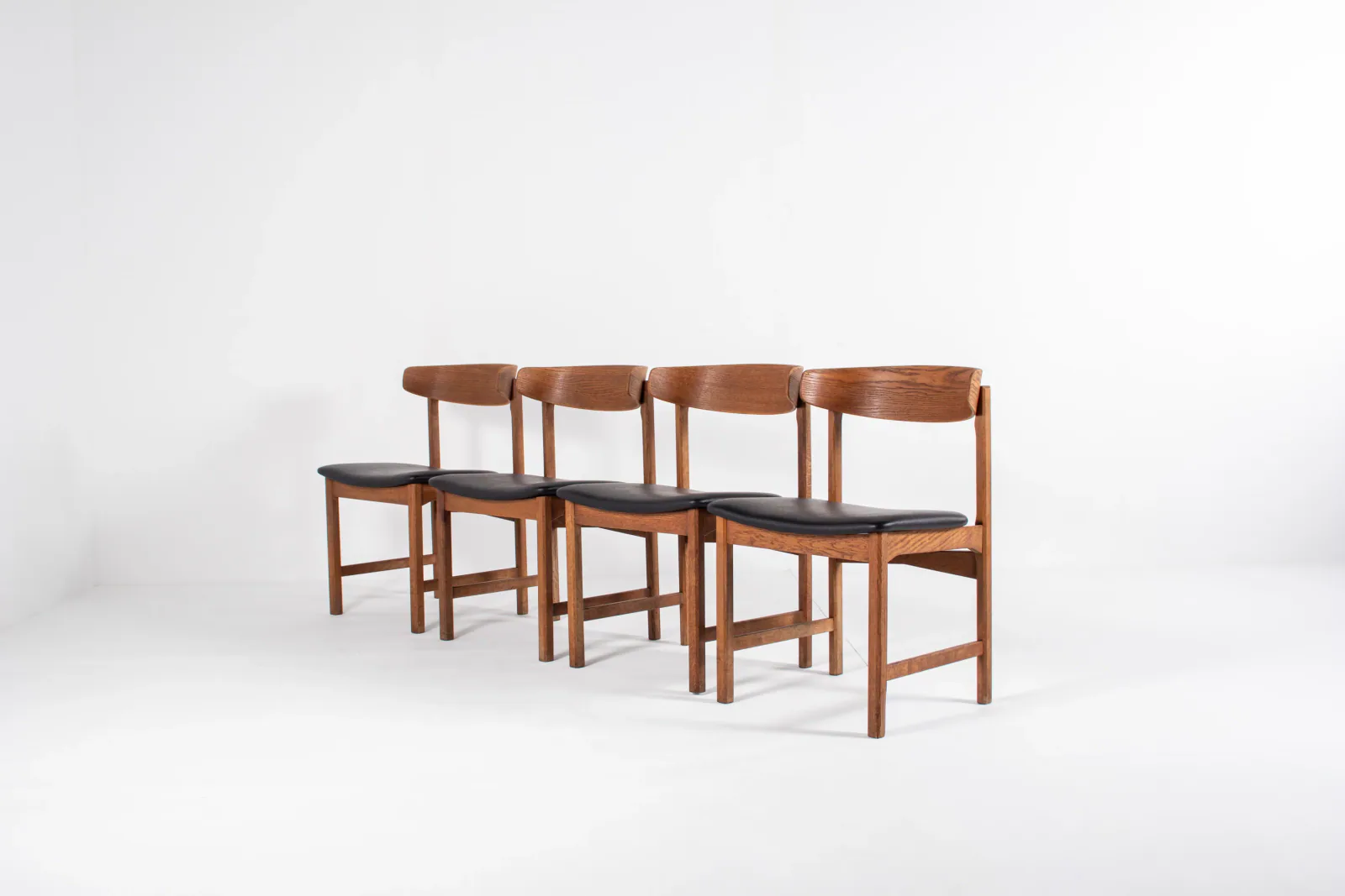 Set of 4 Danish Oak Dining Chairs, Mid-Century Modern, 1960s