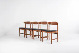 Set of 4 Danish Oak Dining Chairs, Mid-Century Modern, 1960s