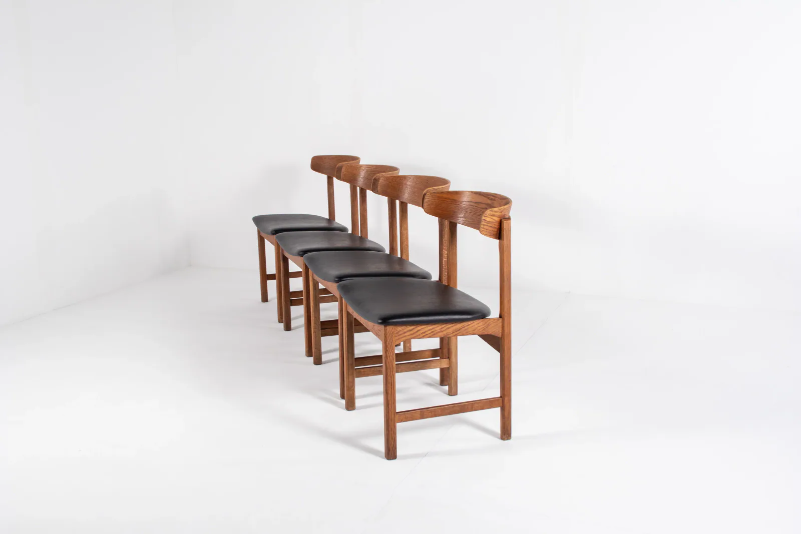 Set of 4 Danish Oak Dining Chairs, Mid-Century Modern, 1960s