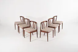 Set of 6 Kai Kristiansen Dining Chairs in Teak – Newly Upholstered