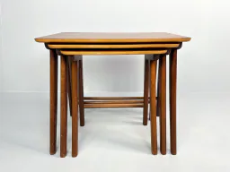 Vintage Teak Wood 3-Piece Nesting Tables – Netherlands, 1960s