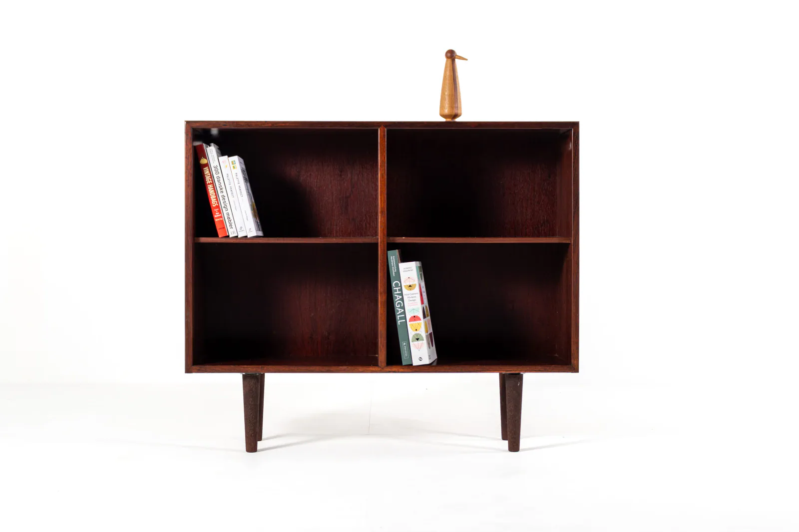 1960s Danish Rosewood Bookcase with Four Open Compartments