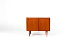 1960s Swedish Teak Cabinet with Sliding Doors