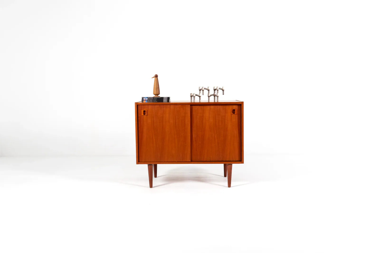 1960s Swedish Teak Cabinet with Sliding Doors