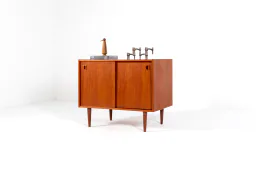 1960s Swedish Teak Cabinet with Sliding Doors