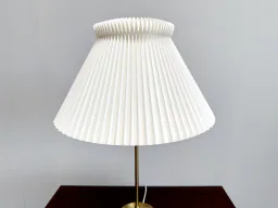 Vintage Le Klint Model 307 Table Lamp with Brass Frame and Pleated Plastic Shade