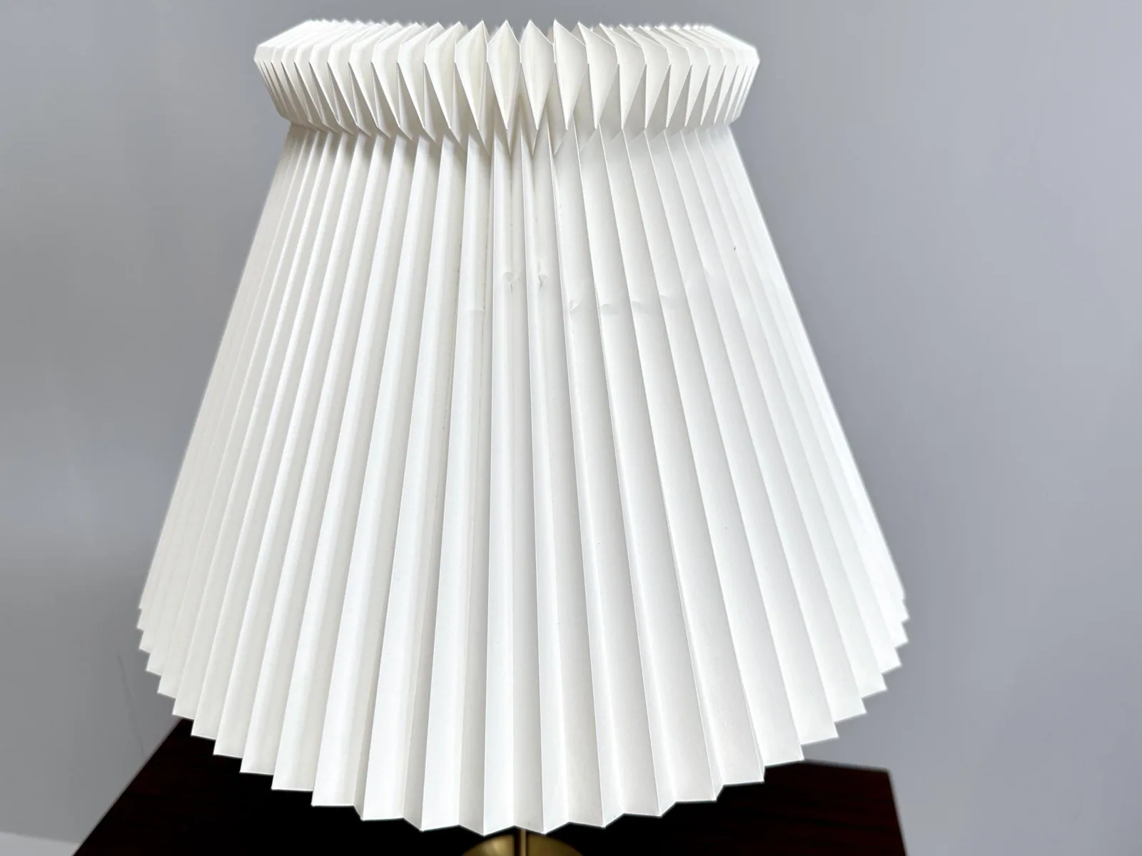 Vintage Le Klint Model 307 Table Lamp with Brass Frame and Pleated Plastic Shade