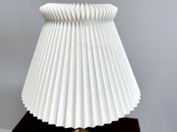 Vintage Le Klint Model 307 Table Lamp with Brass Frame and Pleated Plastic Shade