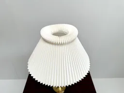 Vintage Le Klint Model 307 Table Lamp with Brass Frame and Pleated Plastic Shade