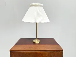 Vintage Le Klint Model 307 Table Lamp with Brass Frame and Pleated Plastic Shade