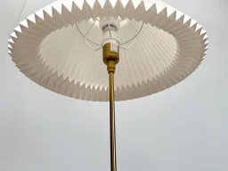 Vintage Le Klint Model 307 Table Lamp with Brass Frame and Pleated Plastic Shade