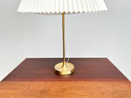 Vintage Le Klint Model 307 Table Lamp with Brass Frame and Pleated Plastic Shade