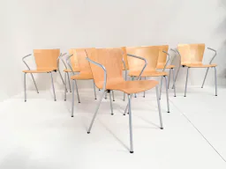 Set of 8 Vico Duo Armchairs by Vico Magistretti for Fritz Hansen, 1997