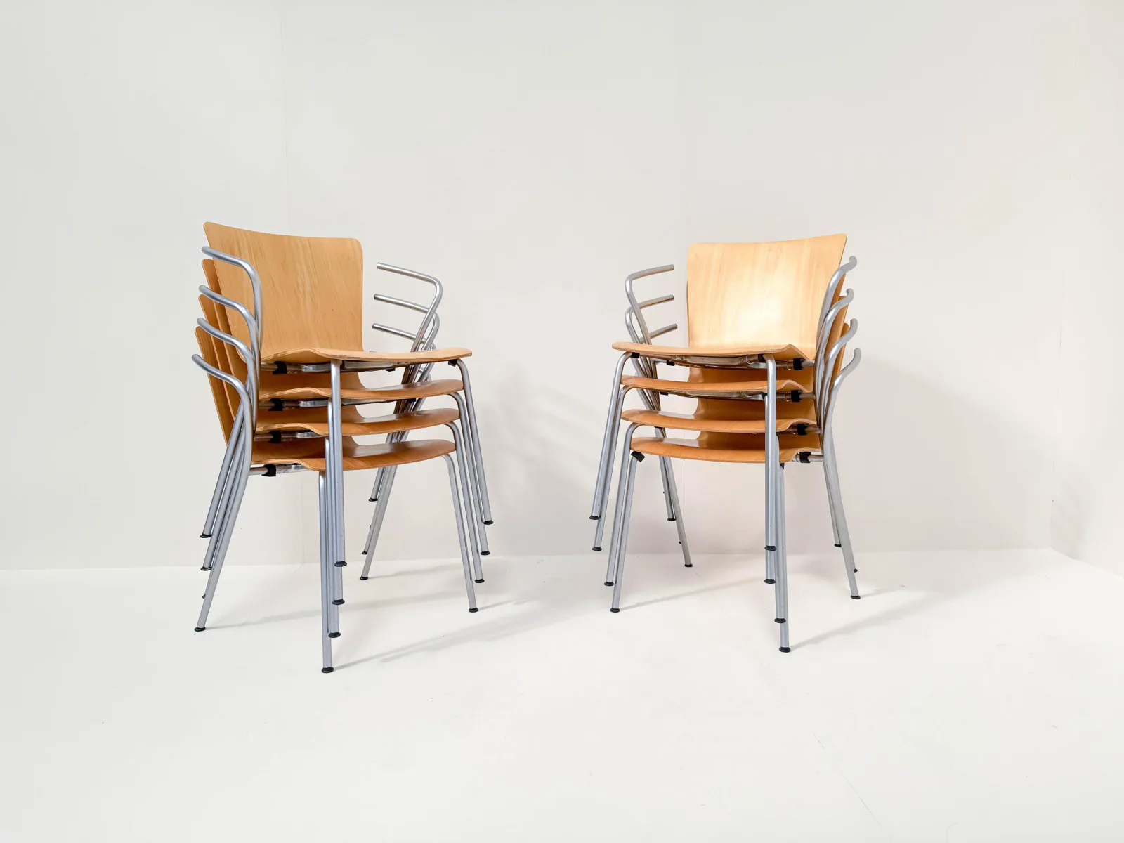 Set of 8 Vico Duo Armchairs by Vico Magistretti for Fritz Hansen, 1997