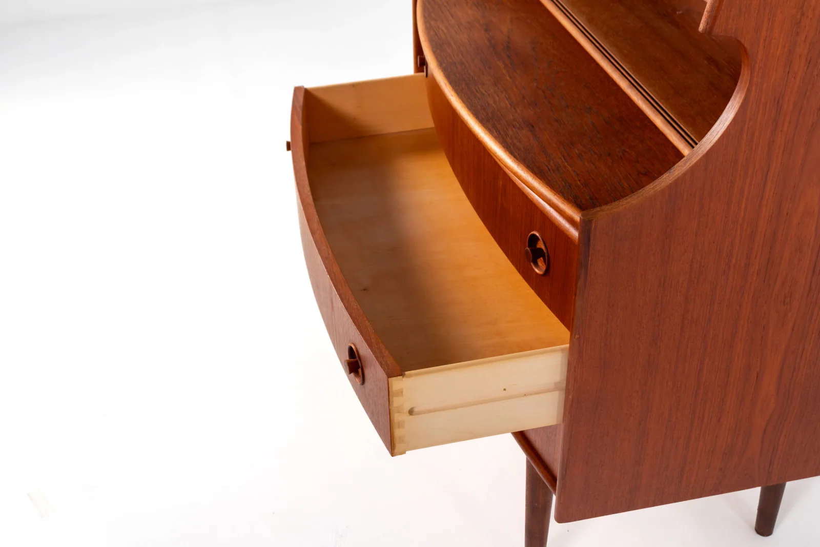 Mid-Century Teak Secretary Desk with Drawers — Gunnar Falsig for Falsig Mobler