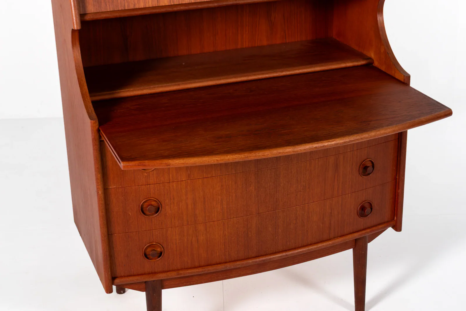 Mid-Century Teak Secretary Desk with Drawers — Gunnar Falsig for Falsig Mobler