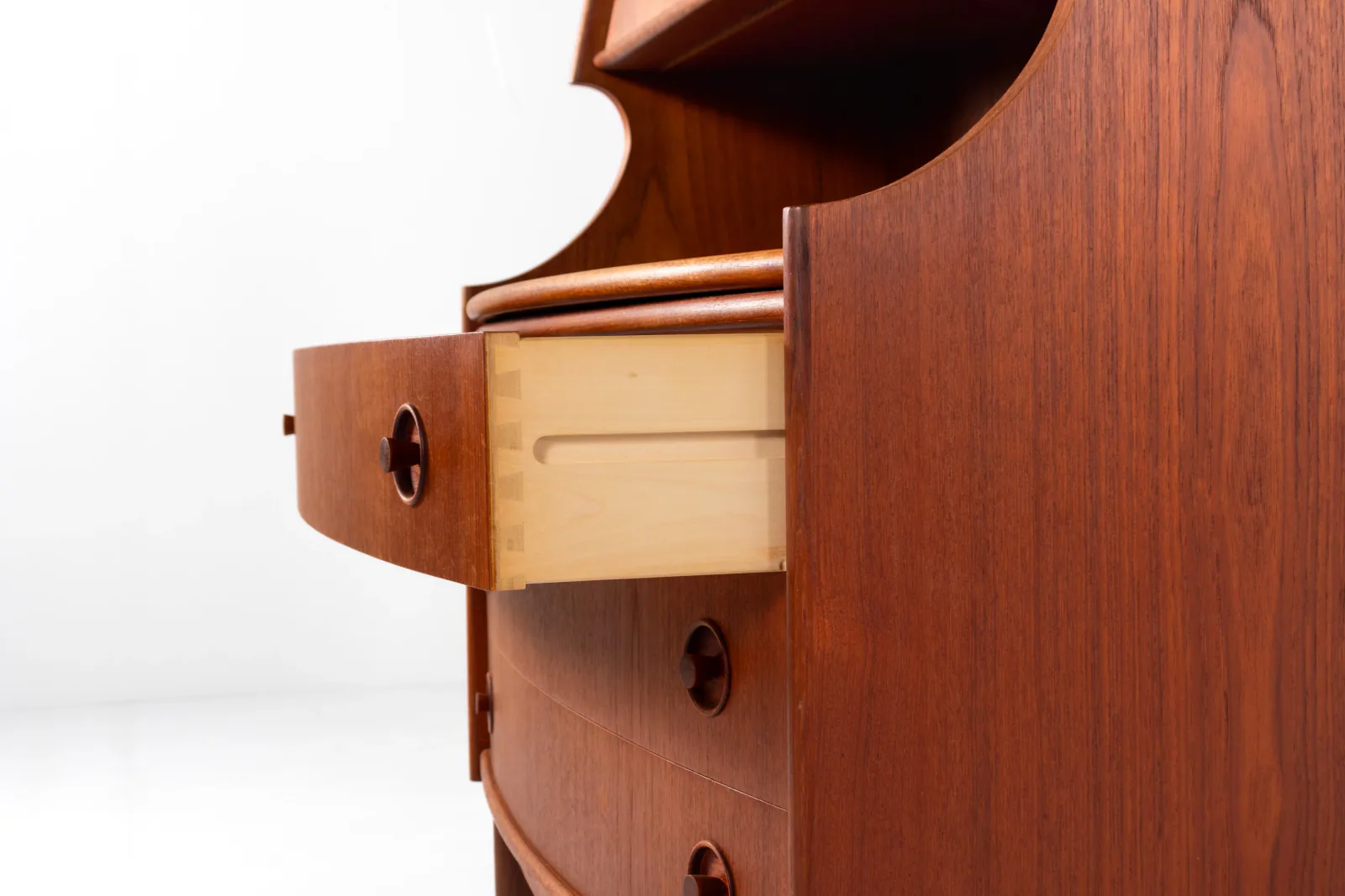 Mid-Century Teak Secretary Desk with Drawers — Gunnar Falsig for Falsig Mobler