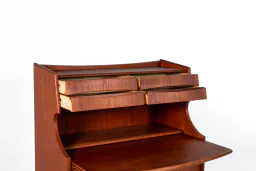 Mid-Century Teak Secretary Desk with Drawers — Gunnar Falsig for Falsig Mobler