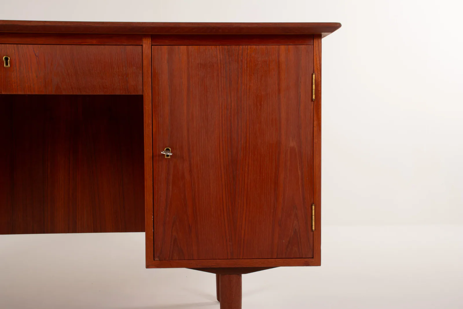 1960s Danish Teak Desk with Open Bookcase Back