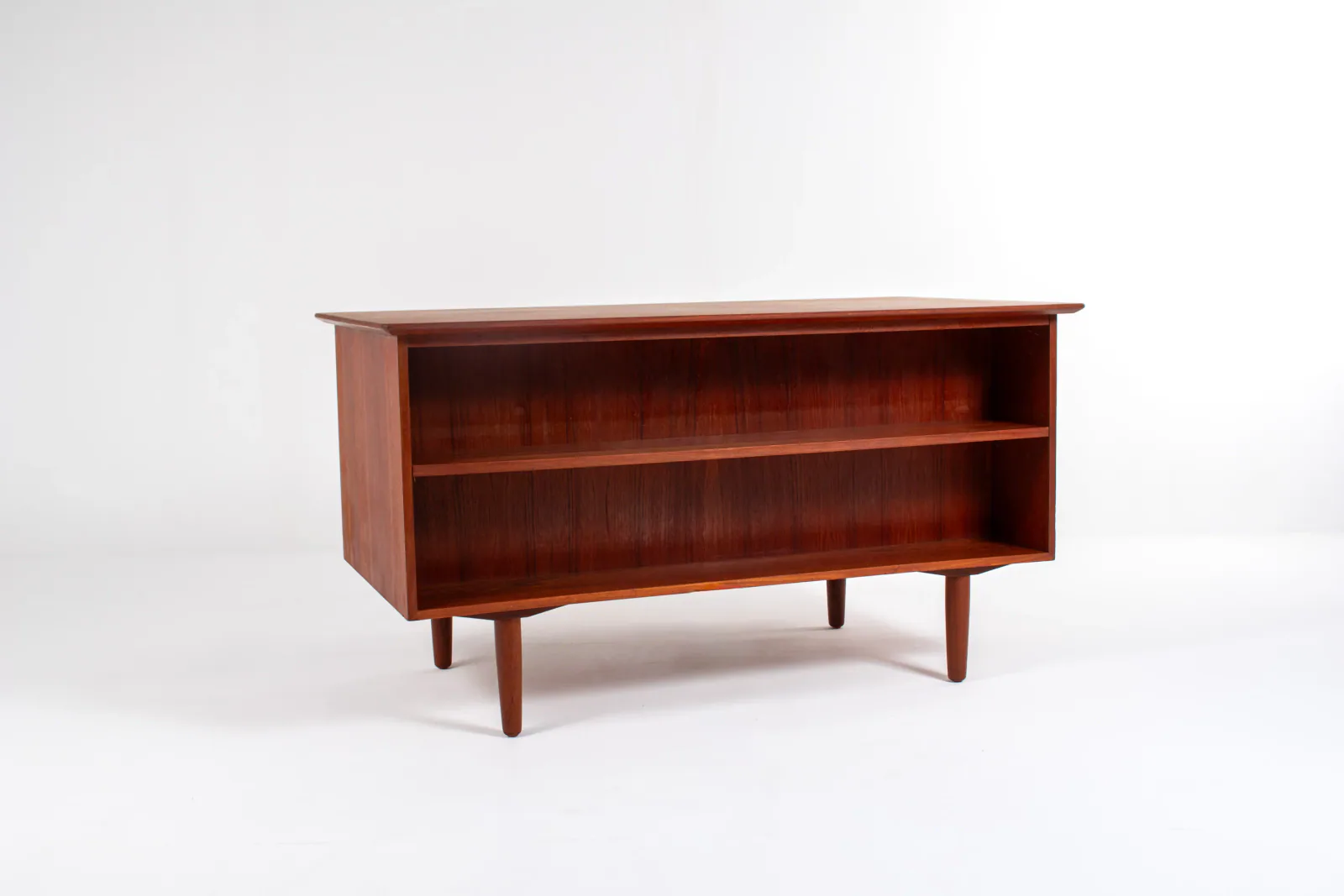 1960s Danish Teak Desk with Open Bookcase Back