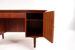 1960s Danish Teak Desk with Open Bookcase Back