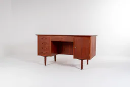 1960s Danish Teak Desk with Open Bookcase Back