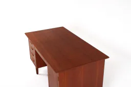 1960s Danish Teak Desk with Open Bookcase Back