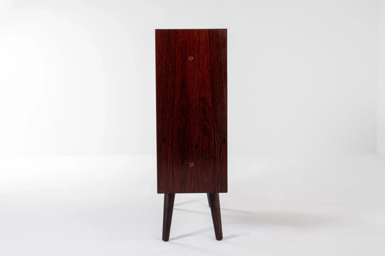 Danish Mid-Century Rosewood Storage Cabinet with Striped Glass Sliding Doors, 1960s
