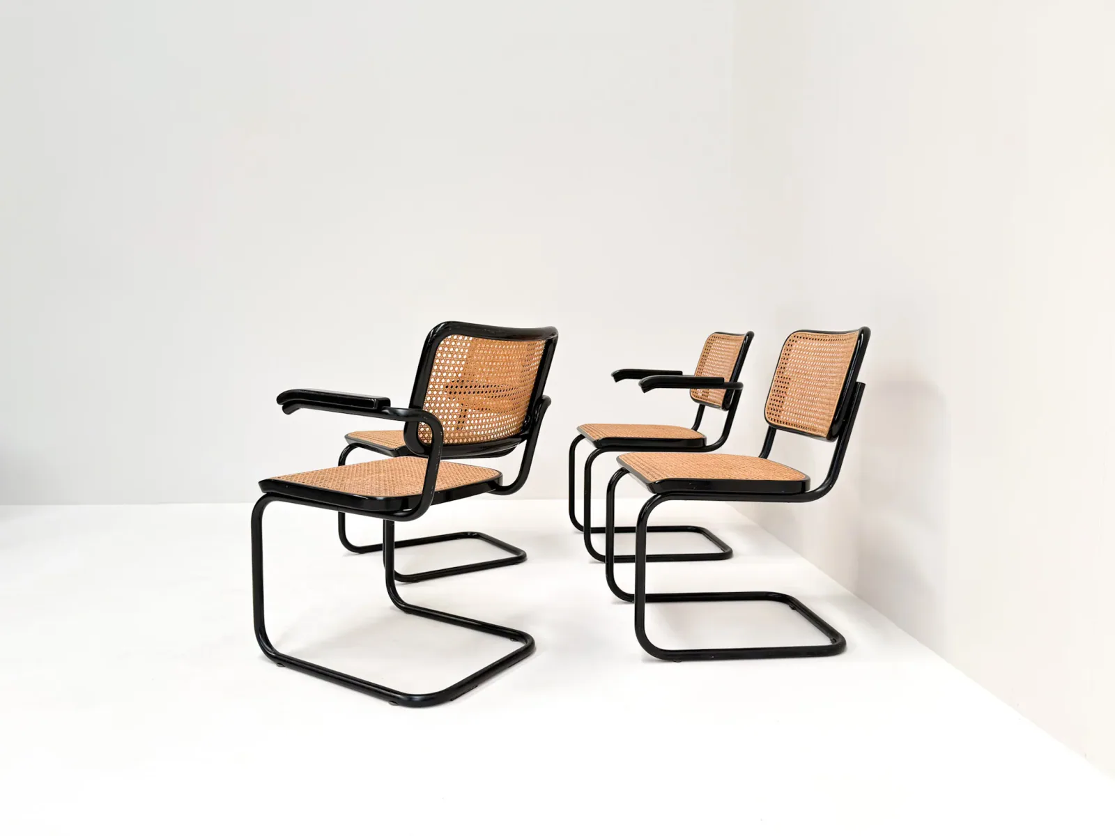 Set of 4 Vintage Cesca Chairs by Marcel Breuer for Thonet, 1980s