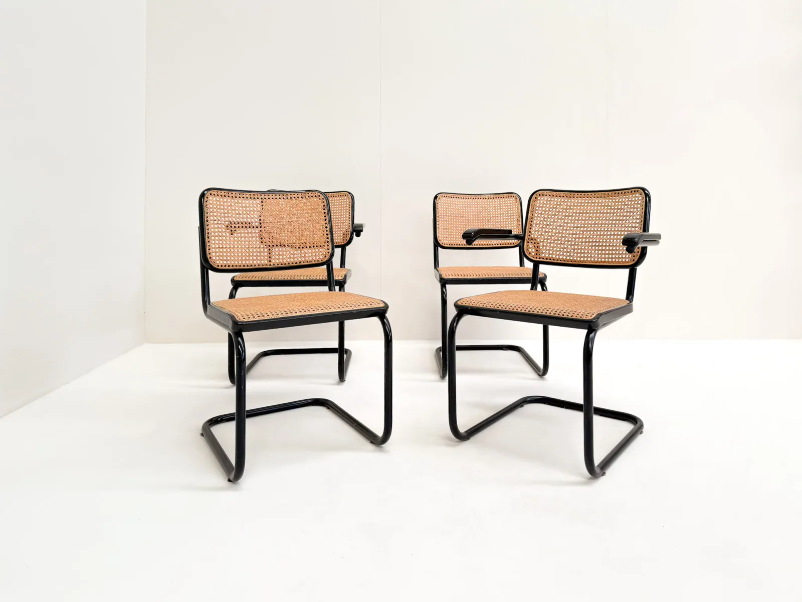 Set of 4 Vintage Cesca Chairs by Marcel Breuer for Thonet, 1980s