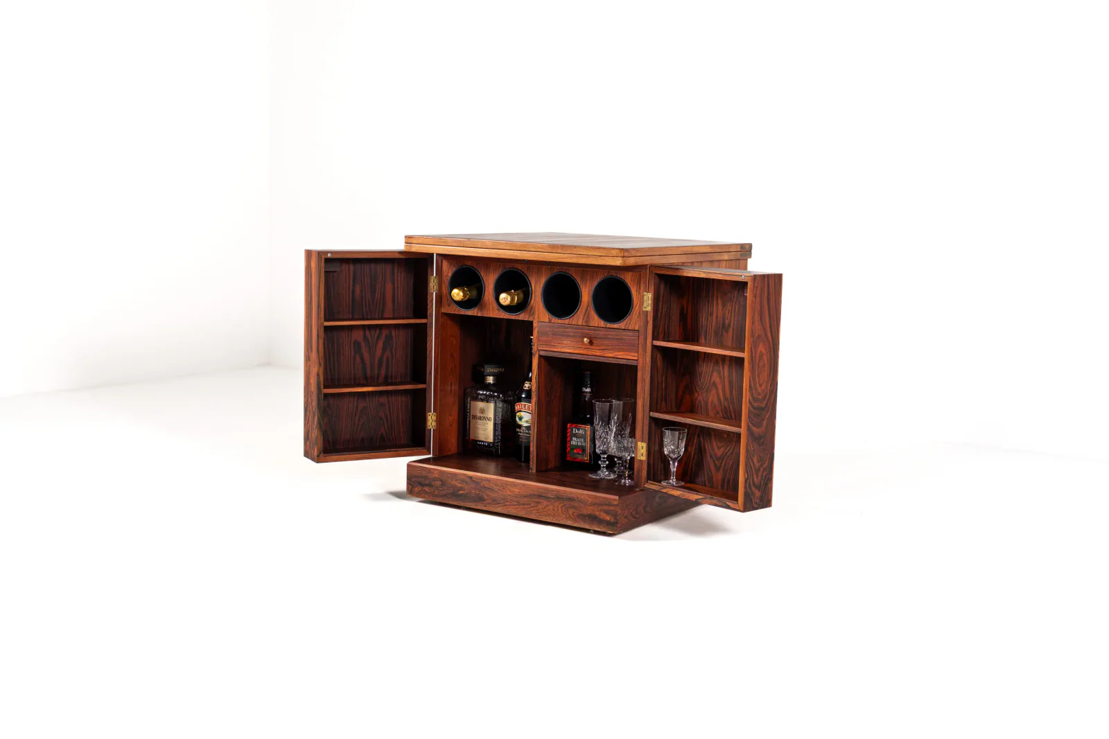 Vintage Mid-Century Rosewood Cube Bar Cabinet — Torbjørn Afdal for Bruksbo