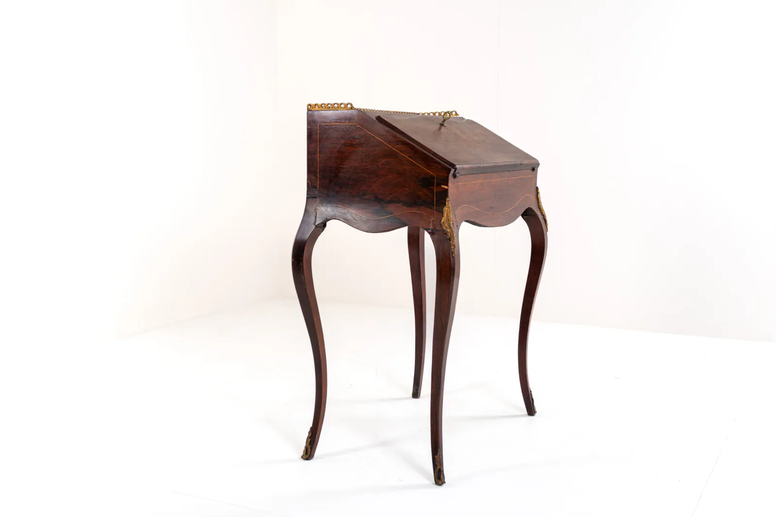 19th-Century Louis XV-Style Inlaid Writing Desk / Secretaire