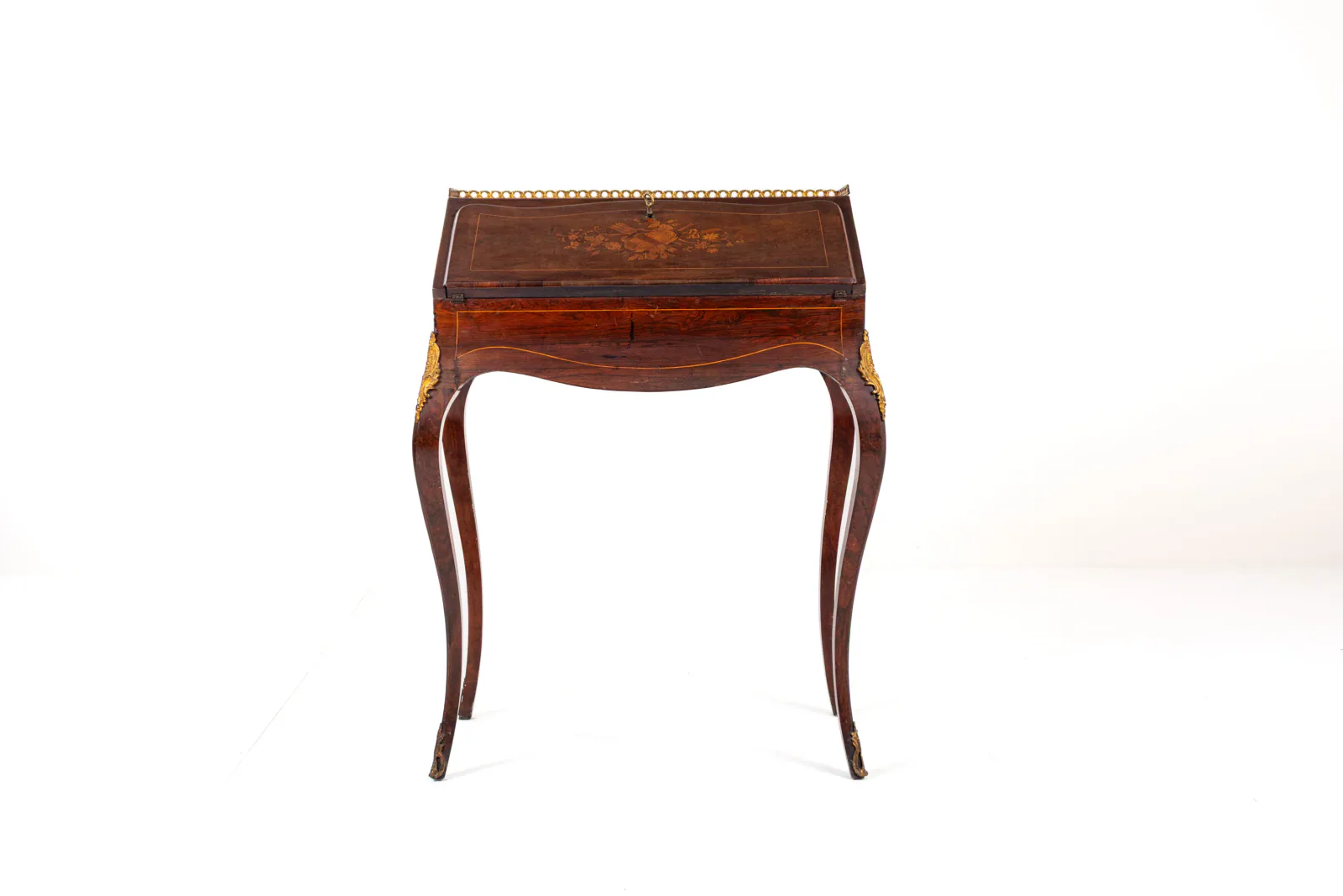 19th-Century Louis XV-Style Inlaid Writing Desk / Secretaire