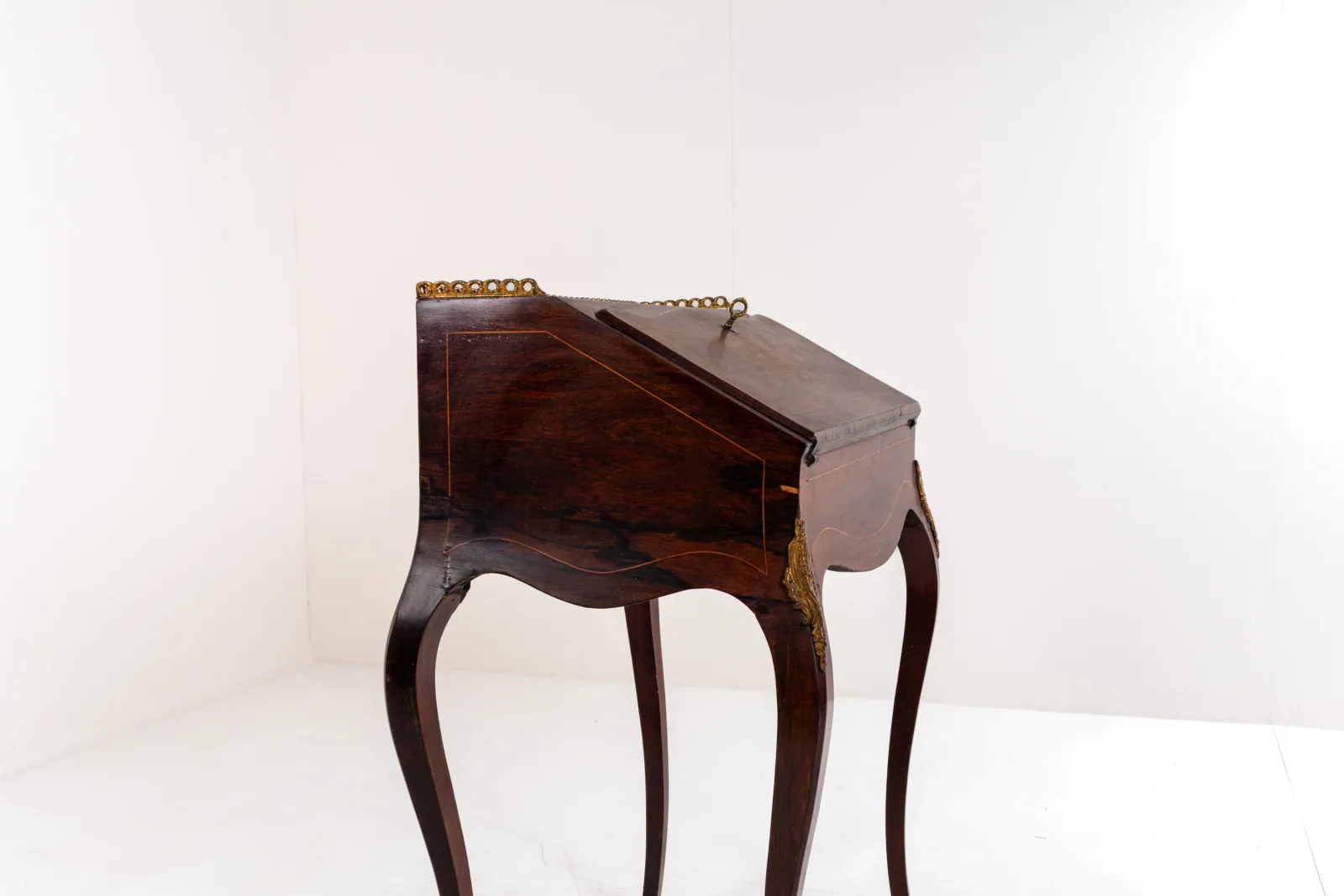 19th-Century Louis XV-Style Inlaid Writing Desk / Secretaire