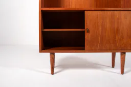Danish Teak Bookcase with Sliding Doors by Sejling Skabe, 1960s