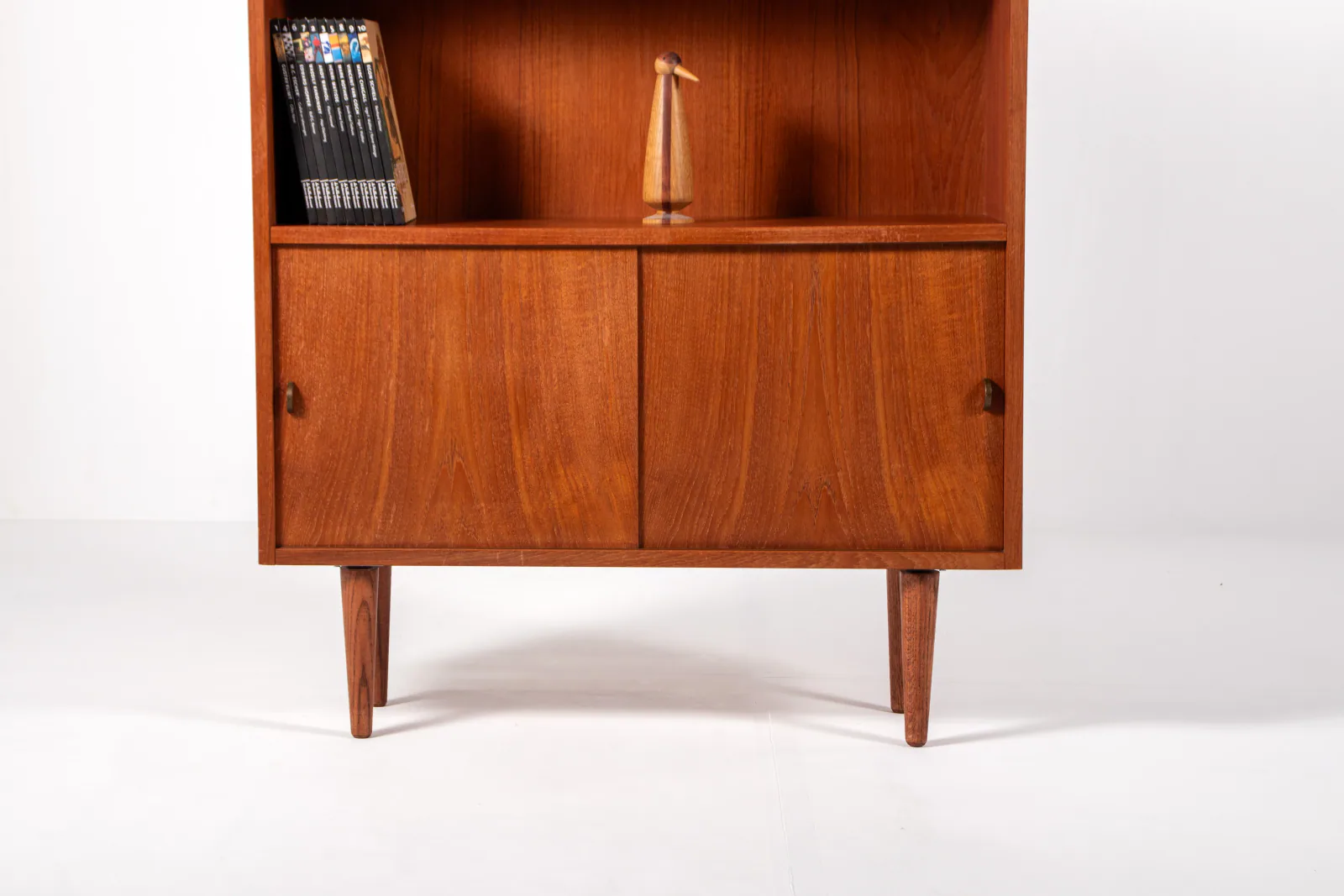 Danish Teak Bookcase with Sliding Doors by Sejling Skabe, 1960s