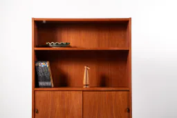 Danish Teak Bookcase with Sliding Doors by Sejling Skabe, 1960s