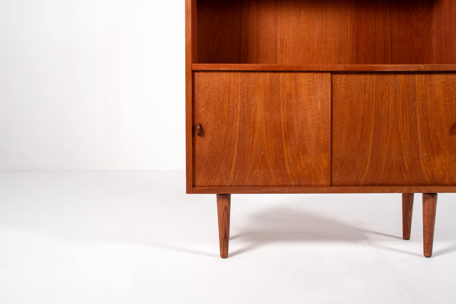 Danish Teak Bookcase with Sliding Doors by Sejling Skabe, 1960s