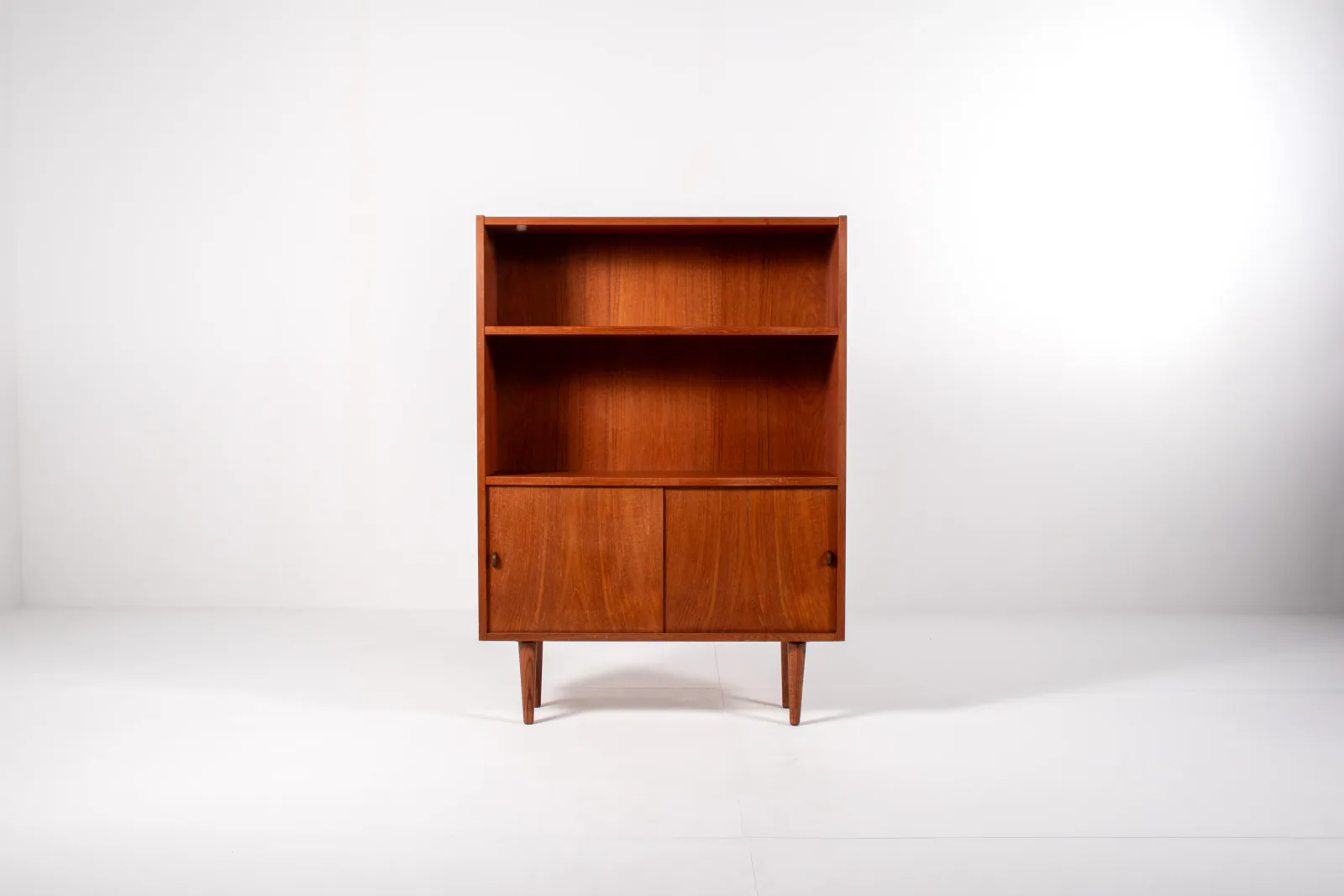 Danish Teak Bookcase with Sliding Doors by Sejling Skabe, 1960s