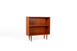 1960s Danish Teak-Veneer Open Bookcase
