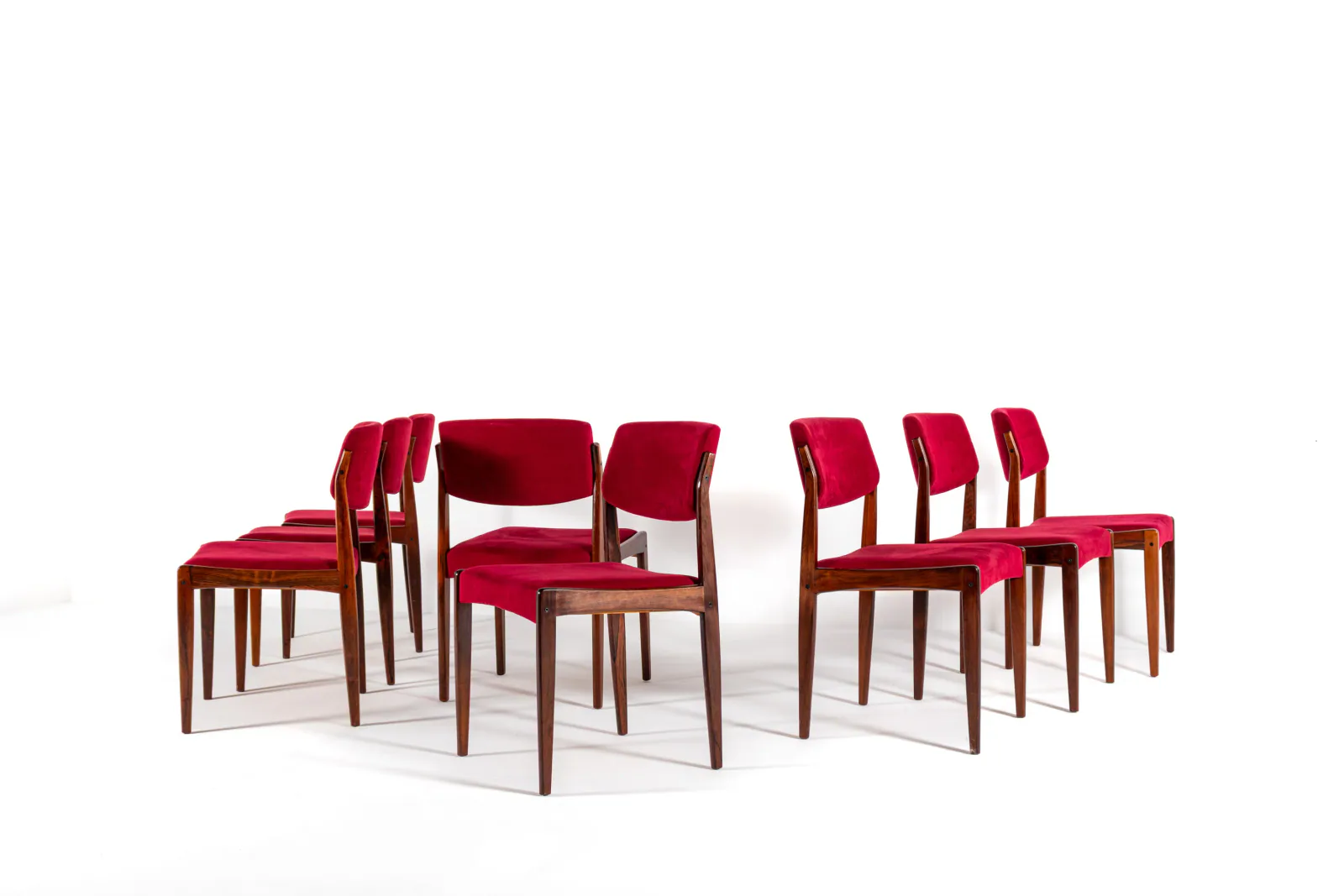 Set of 8 Rosewood Dining Chairs by H.W. Klein for Bramin, 1960s