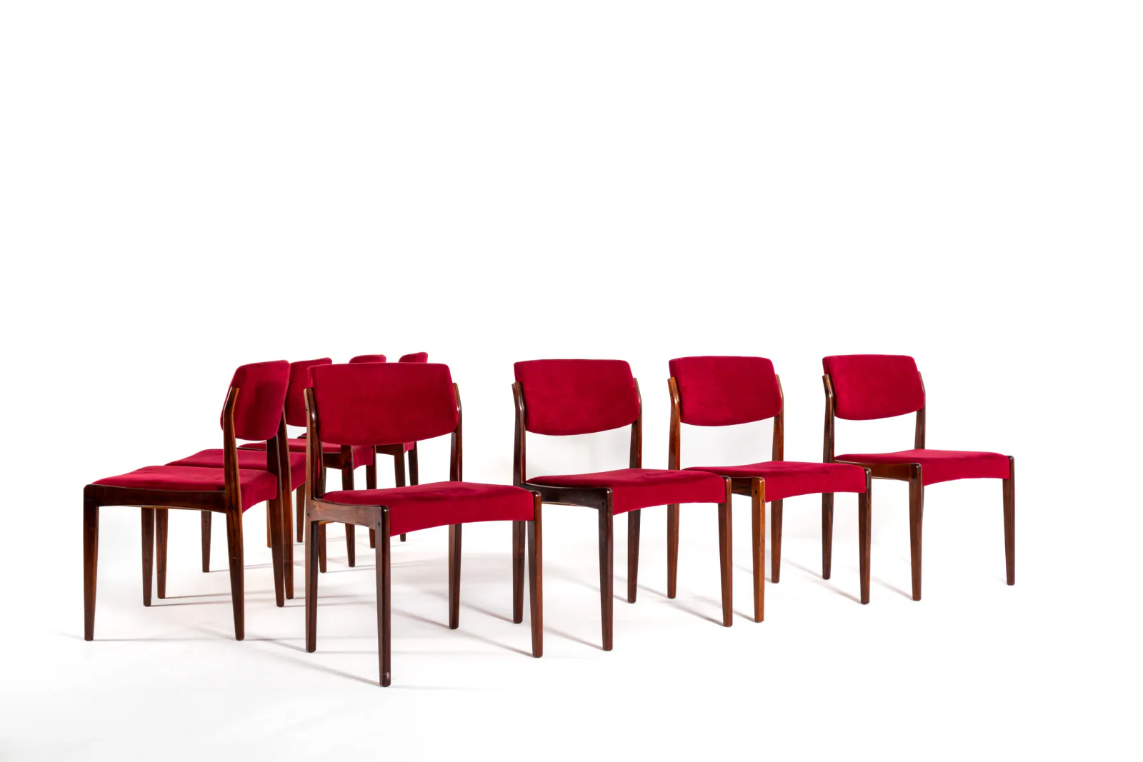 Set of 8 Rosewood Dining Chairs by H.W. Klein for Bramin, 1960s