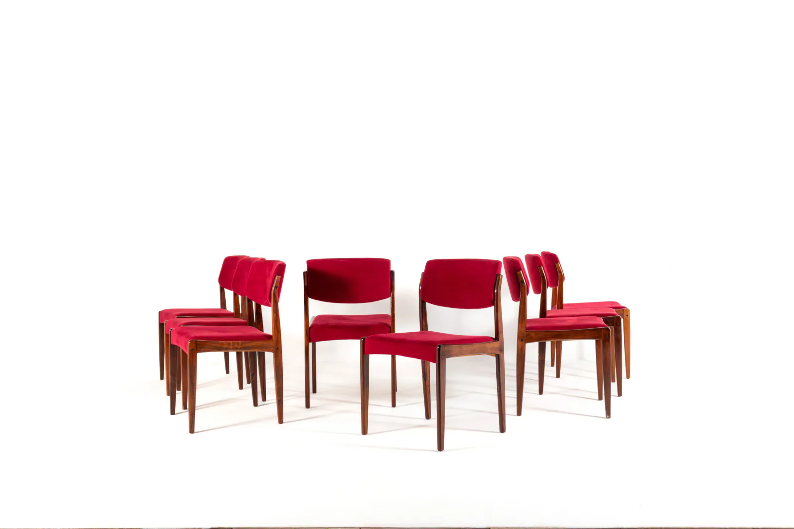 Set of 8 Rosewood Dining Chairs by H.W. Klein for Bramin, 1960s