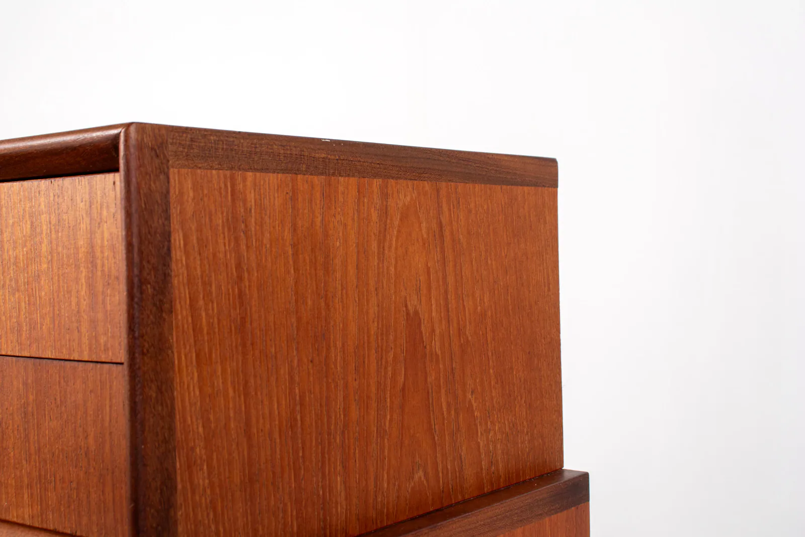 Danish Teak Low Chest with Sculptural Mirror, 1950s–60s