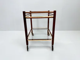 Vintage Teak Trolley with Two Glass Tops by Cees Braakman for Pastoe, 1950s