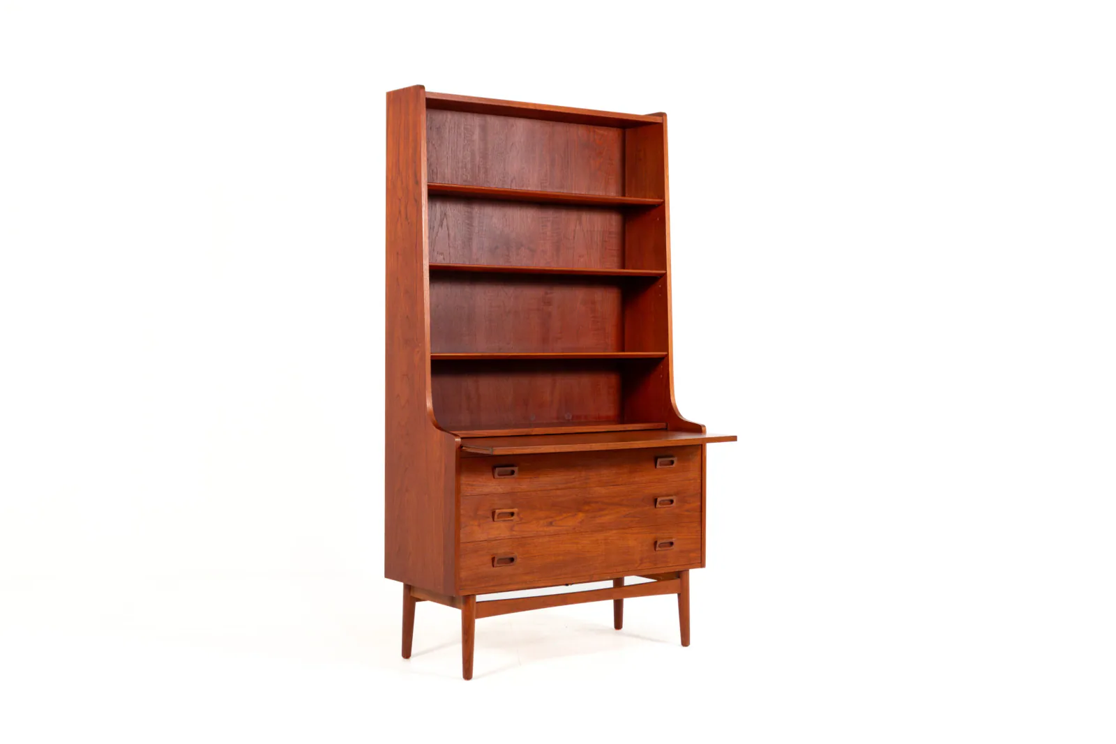 Danish Mid-Century Teak Bookcase Secretary by Johannes Sorth, 1966