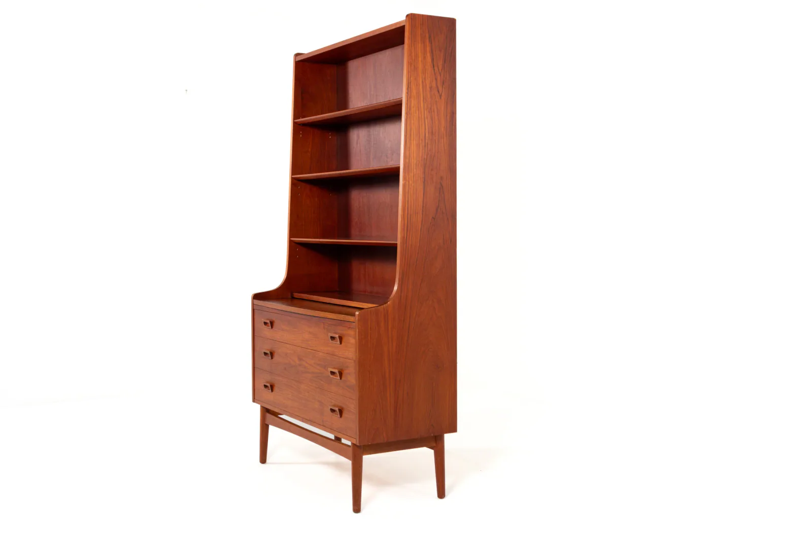 Danish Mid-Century Teak Bookcase Secretary by Johannes Sorth, 1966