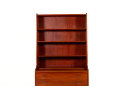 Danish Mid-Century Teak Bookcase Secretary by Johannes Sorth, 1966